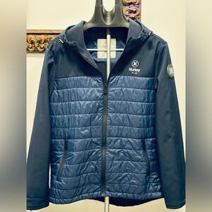 HURLEY Blue Lightweight Jacket Puffer With Hoodie